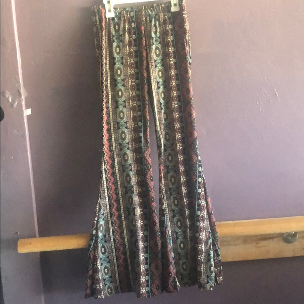 Nylon hippy flare pants